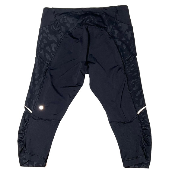 Lululemon Yoga Leggings Ruched Detail Ankle Crop Black - Picture 2 of 8